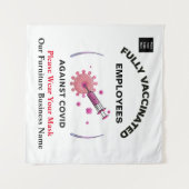 Vaccineerde zakelijke medewerkers tegen covid Logo Wandkleed (Voorkant (horizontaal))