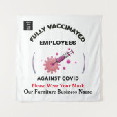 Vaccineerde zakelijke medewerkers tegen covid Logo Wandkleed (Voorkant)