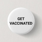 Vaccineerde zwarte & witte aangepaste pinknop ronde button 3,2 cm (Voorkant)