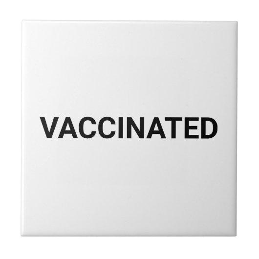Vaccineerde zwarte witte minimalistische aangepast tegeltje (Voorkant)