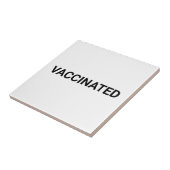 Vaccineerde zwarte witte minimalistische aangepast tegeltje (Zijkant)