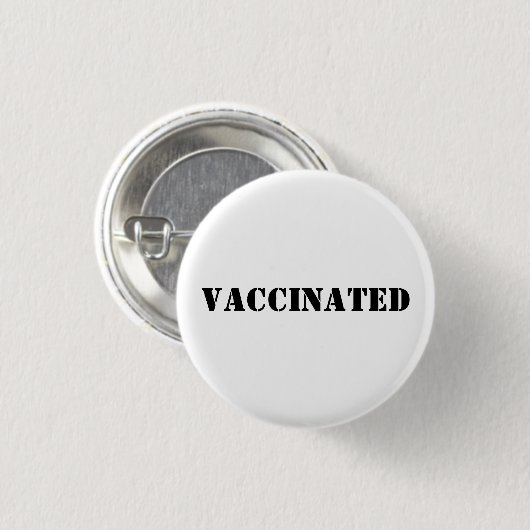 Vaccineerde zwarte witte pin knop ronde button 3,2 cm (Voorkant /achterkant)