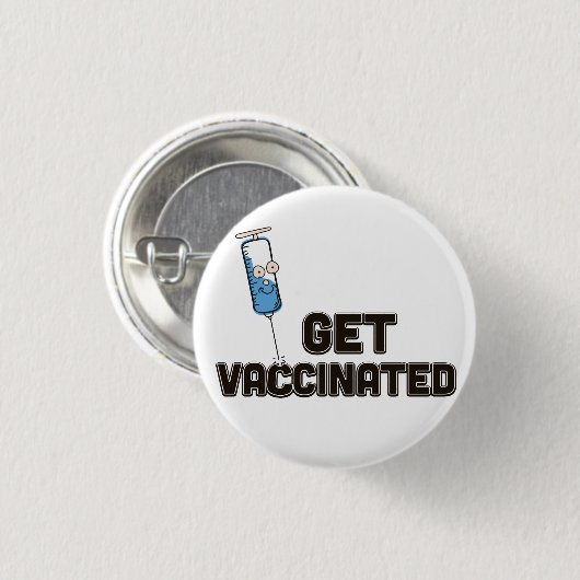 Vaccineren Ronde Button 3,2 Cm (Voorkant /achterkant)