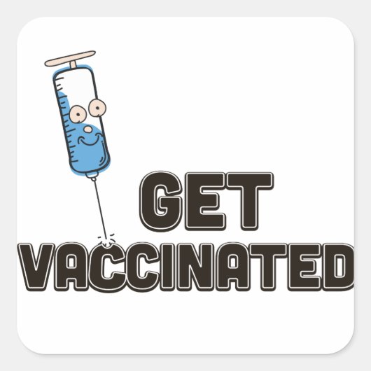 Vaccineren Vierkante Sticker (Voorkant)