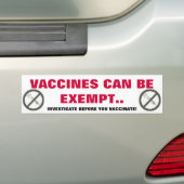 VACCINES KUNNEN WORDEN VRIJGESTELD. BUMPERSTICKER (Op auto)