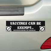 VACCINES KUNNEN WORDEN VRIJGESTELD. BUMPERSTICKER (Op auto)