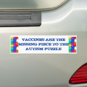 VACCINES ZIJN DE MISENDE VERBINDING MET DE AUTISM  BUMPERSTICKER (Op auto)
