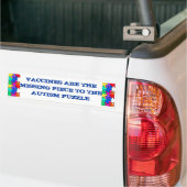 VACCINES ZIJN DE MISENDE VERBINDING MET DE AUTISM  BUMPERSTICKER (Op Truck)