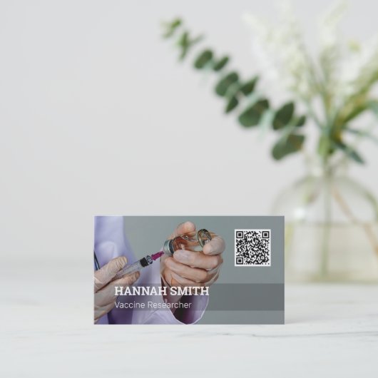 Vaccinonderzoeker QR-code Visitekaartje (Staand voorkant)