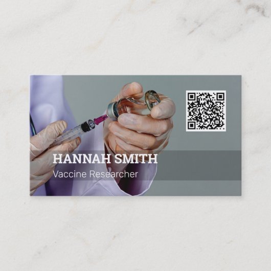 Vaccinonderzoeker QR-code Visitekaartje (Voorkant)