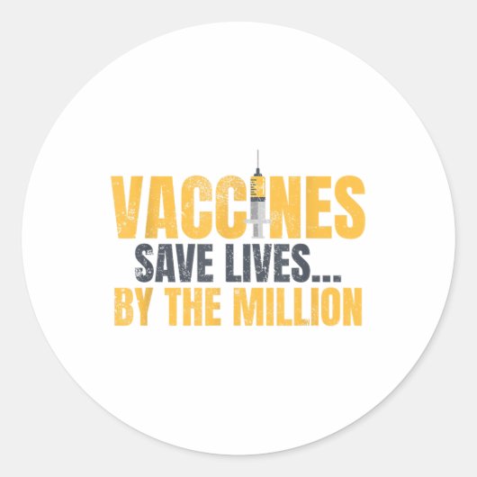 Vaccins redden levens ronde sticker (Voorkant)