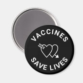 Vaccins redden levens zwarte witte harten schattig magneet (Voorkant / Achterkant)