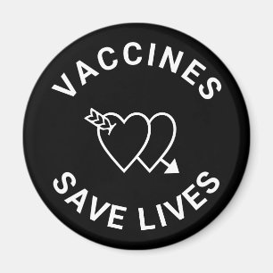 Vaccins redden levens zwarte witte harten schattig magneet