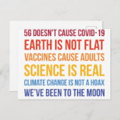 Vaccins Science Klimaatverandering is echt 5G Covi Briefkaart (Voorkant / Achterkant)