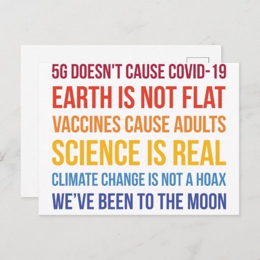 Vaccins Science Klimaatverandering is echt 5G Covi Briefkaart (Voorkant / Achterkant)
