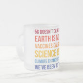 Vaccins Science Klimaatverandering is echt 5G Covi Matglas Koffiemok (Voorkant links)