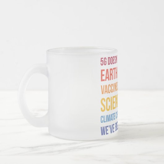 Vaccins Science Klimaatverandering is echt 5G Covi Matglas Koffiemok (Links)