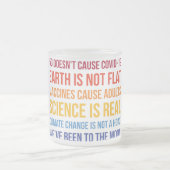 Vaccins Science Klimaatverandering is echt 5G Covi Matglas Koffiemok (Center)