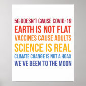 Vaccins Science Klimaatverandering is echt 5G Covi Poster (Voorkant)
