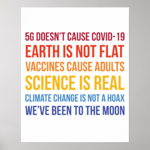 Vaccins Science Klimaatverandering is echt 5G Covi Poster