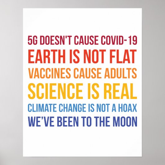 Vaccins Science Klimaatverandering is echt 5G Covi Poster (Voorkant)