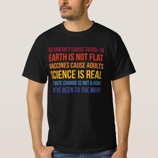 Vaccins Science Klimaatverandering is echt 5G Covi T-shirt (Voorkant)