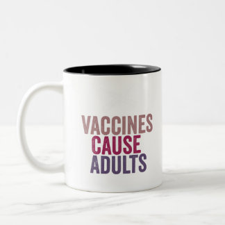 Vaccins veroorzaken volwassenen tweekleurige koffiemok