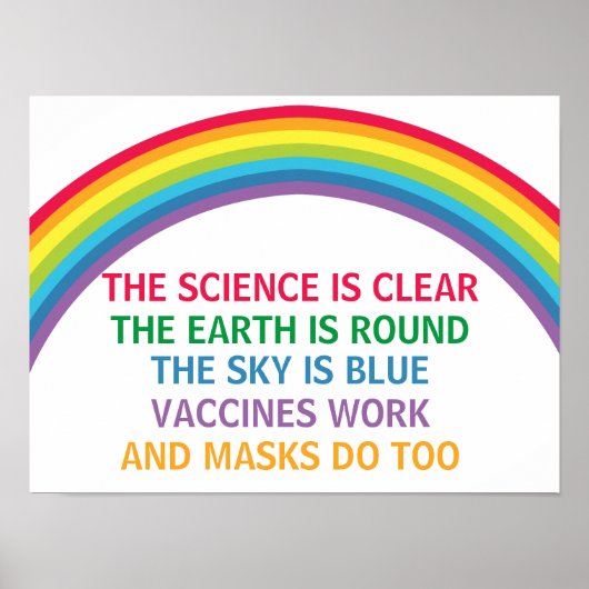 Vaccins werken Draag een Masker Rainbow Medical Ka Poster (Voorkant)