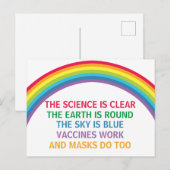 Vaccins werken Draag een Maskerrainboogwetenschapp Briefkaart (Voorkant / Achterkant)