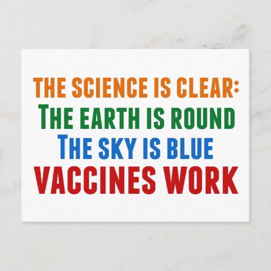 Vaccins Werken Pro Vaccinatie Science Quote Briefkaart (Voorkant)