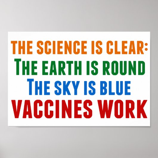 Vaccins Werken Pro Vaccinatie Science Quote Poster (Voorkant)