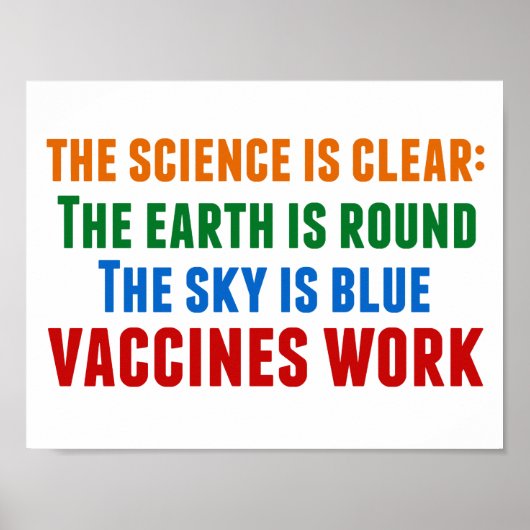 Vaccins Werken Pro Vaccinatie Wetenschap Quote Poster (Voorkant)
