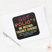 Vaccins Work Bedankt Science Epidemiology Student Vierkante Sticker (Envelop)