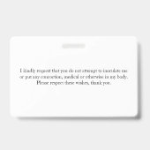 Vaccinvrijstelling Kaart Badge (Achterkant)