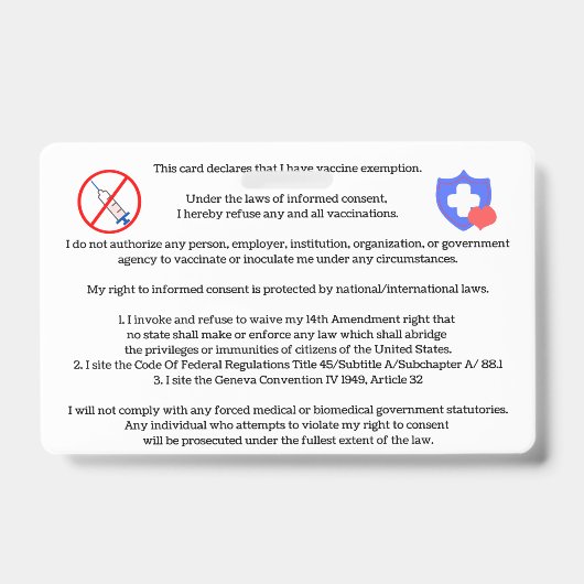 Vaccinvrijstelling Kaart Badge (Voorkant)