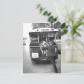 Vache dans le tramway briefkaart (Staand voorkant)