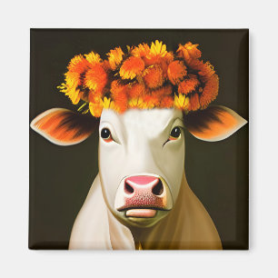 Vache fleurie magneet