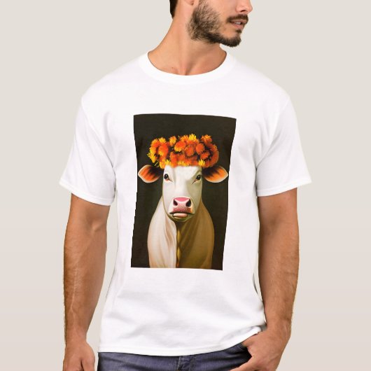 Vache fleurie t-shirt (Voorkant)