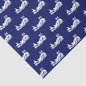  vacht Silhouette Tekening Wit Blauw Tissuepapier (Detail)