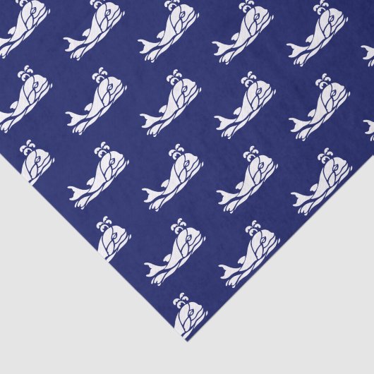  vacht Silhouette Tekening Wit Blauw Tissuepapier (Detail)