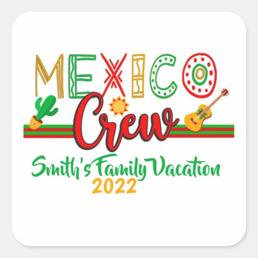 Vacking MAtching op cruiseseizoen met Mexicaanse b Vierkante Sticker (Voorkant)