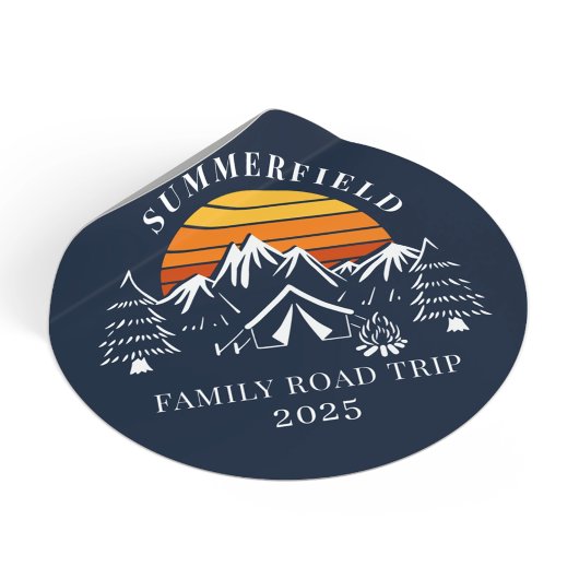 Vacking Road Trip Camping Custom Family Ronde Sticker