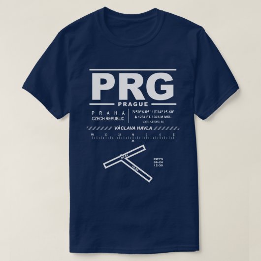 Václav Havel Airport Prague PRG T-Shirt (Design voorkant)