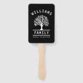 Vactuurboom voor zomervakantie bij gezinsherenigin handwaaier (Achterkant)