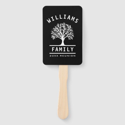 Vactuurboom voor zomervakantie bij gezinsherenigin handwaaier (Voorkant)