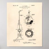 Vacuum Cleaner 1924 Patent Art Old Peper Poster (Voorkant)