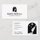 Vacuum cleaner logo cleaning Business Card Visitekaartje (Voorkant / Achterkant)