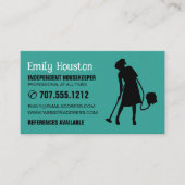 Vacuum Cleaner Silhouette, portier, maid Visitekaartje (Voorkant)