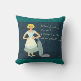 Vacuum Houseechtgenote Funny Chores Motto Cartoon Kussen