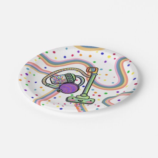 Vacuüm Party Borden, 7" rond papier Bord (Gekanteld)